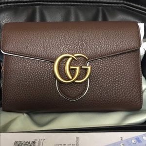 Gucci Marmont Brown wallet on chain
